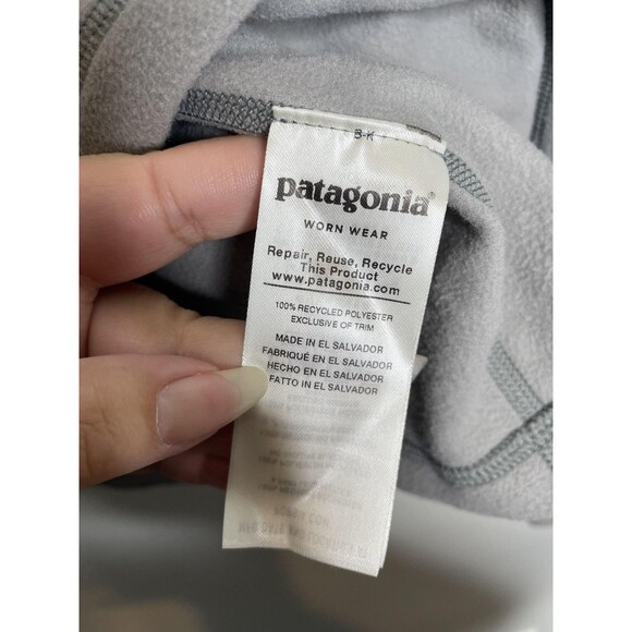 Patagonia Sweater Womens Medium Gray Micro D 1/4 Zip Fleece Pullover Logo - Picture 5 of 11